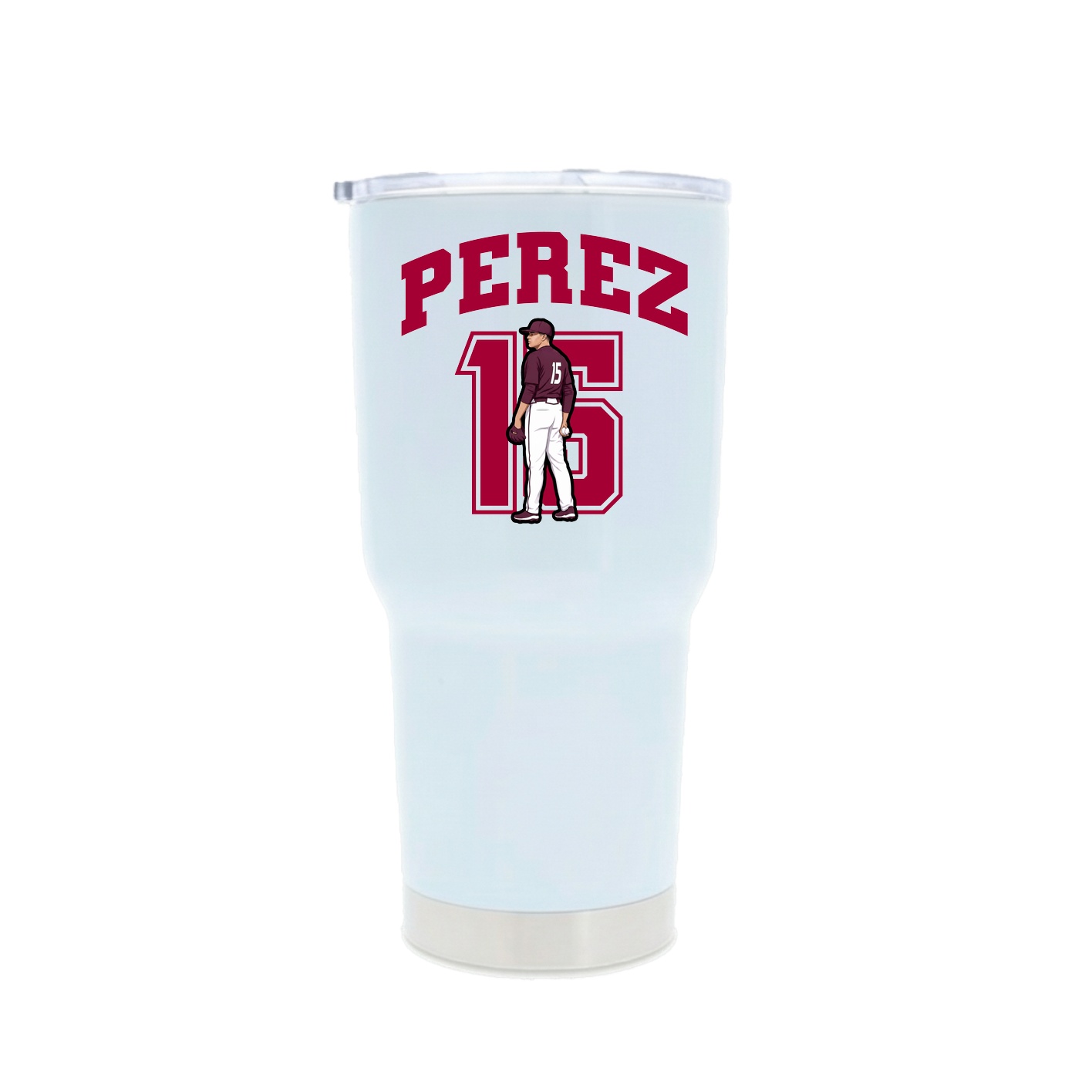 30oz Stainless Steel Tumbler — Number in White
