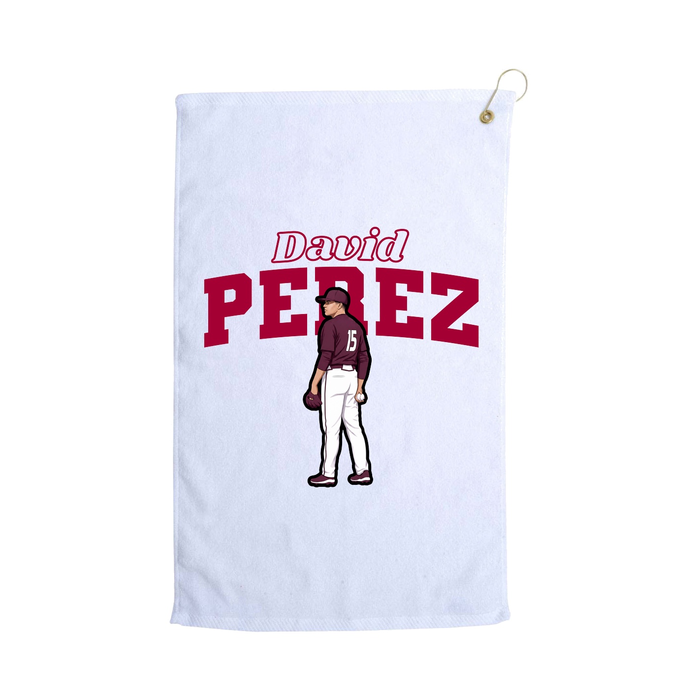 Golf Towel — Name Arch in White
