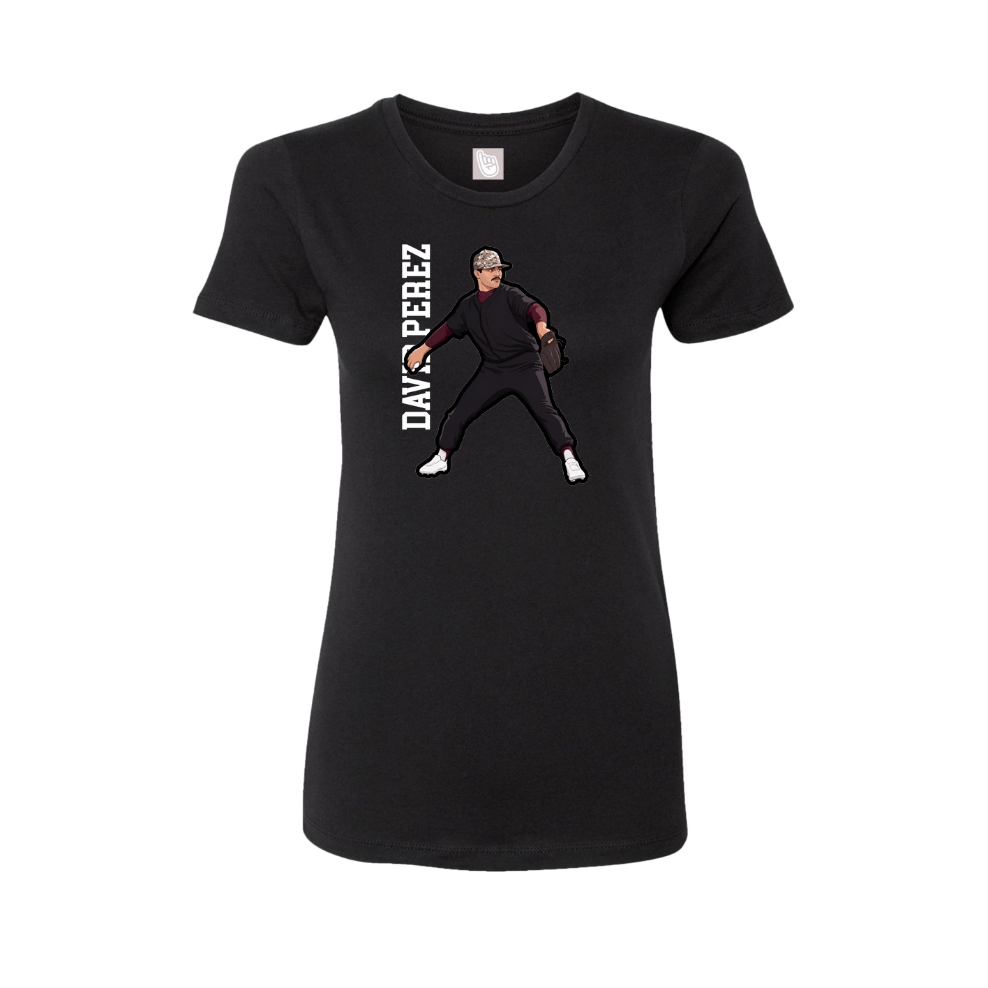 Fitted Women's Tee — Name Vertical in Black