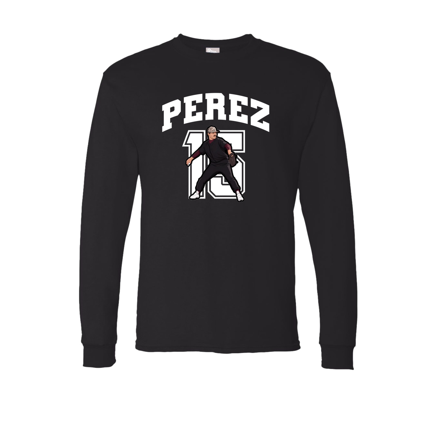 Long Sleeve Tee — Number in Black