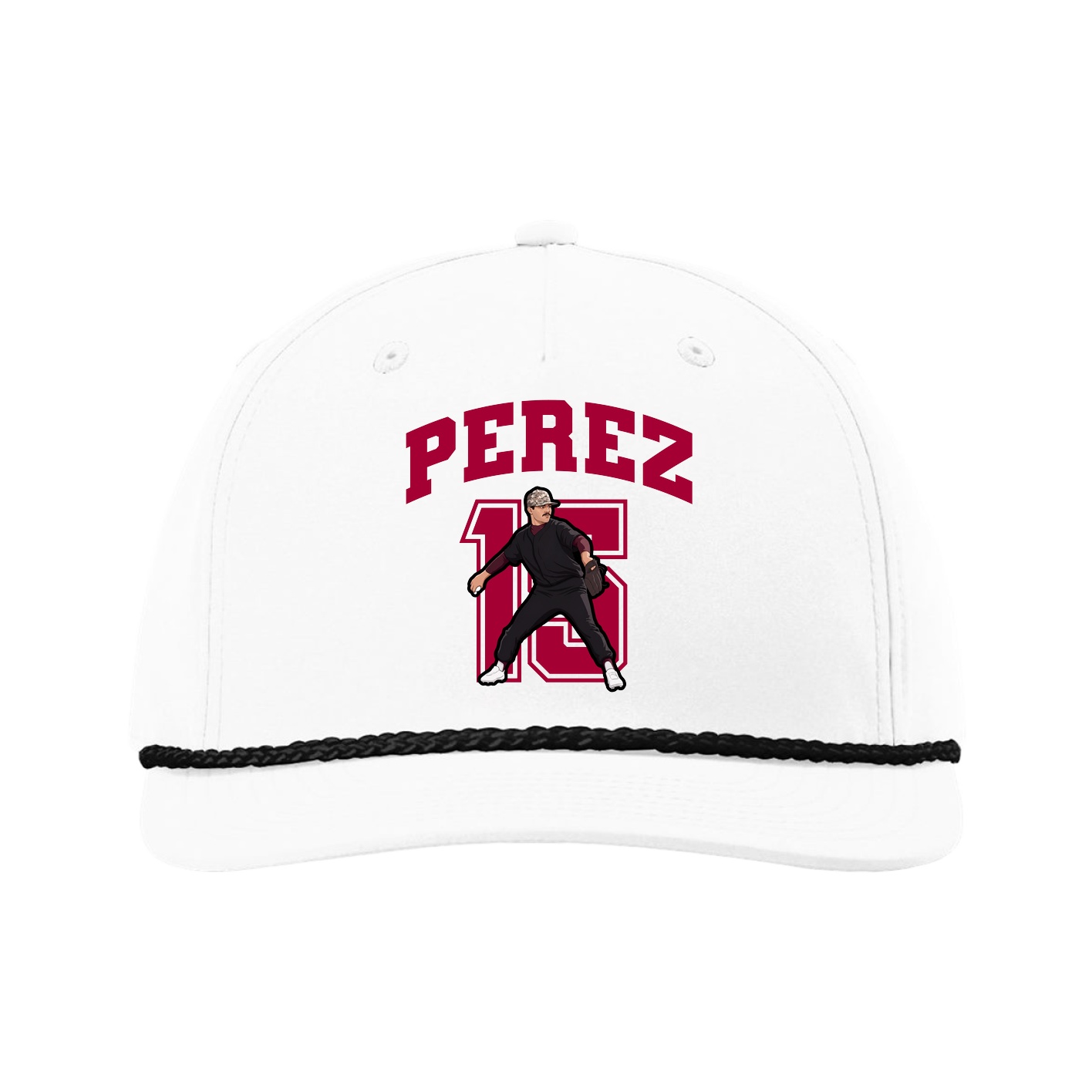 Five-Panel Classic Rope Cap — Number in White