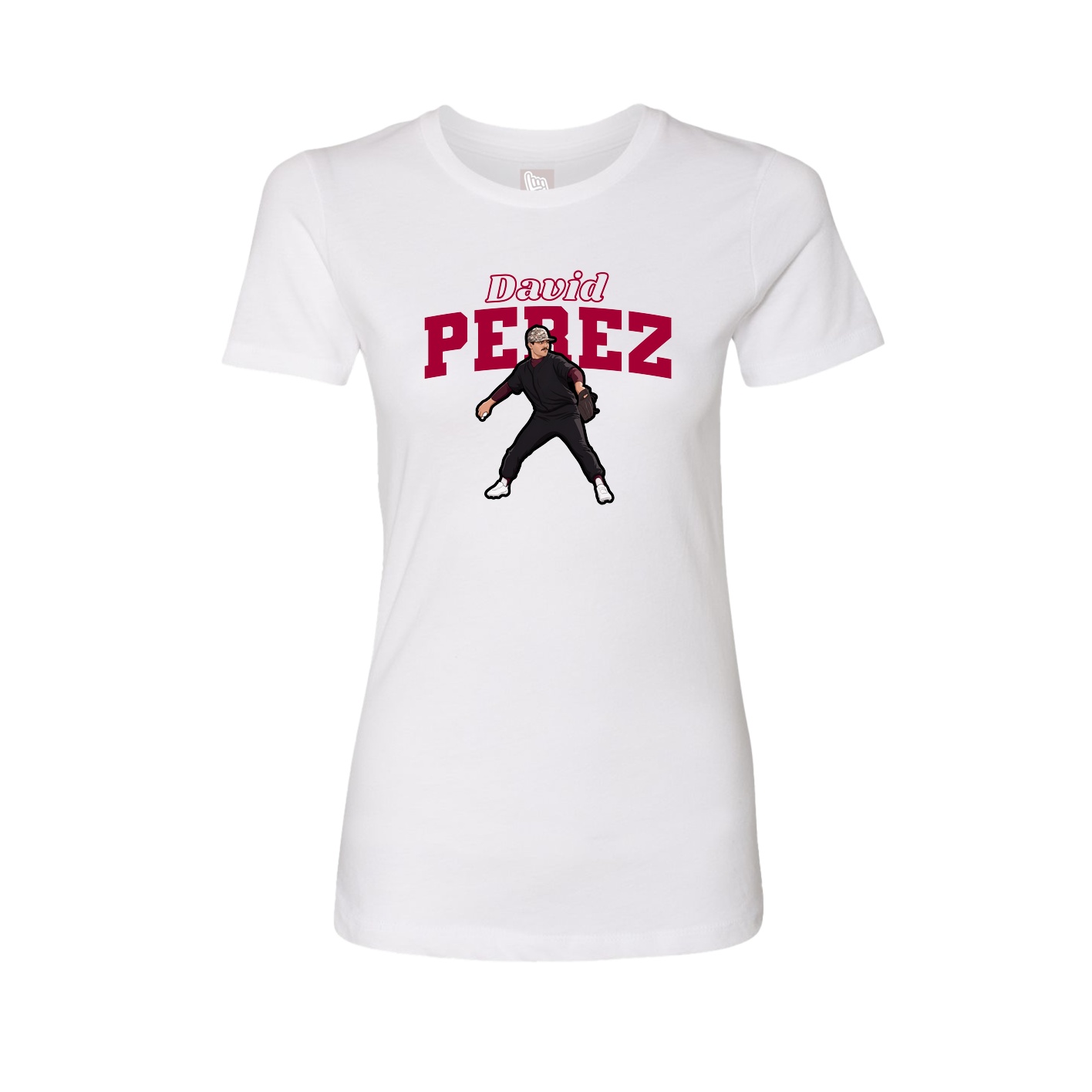 Fitted Women's Tee — Name Arch in White