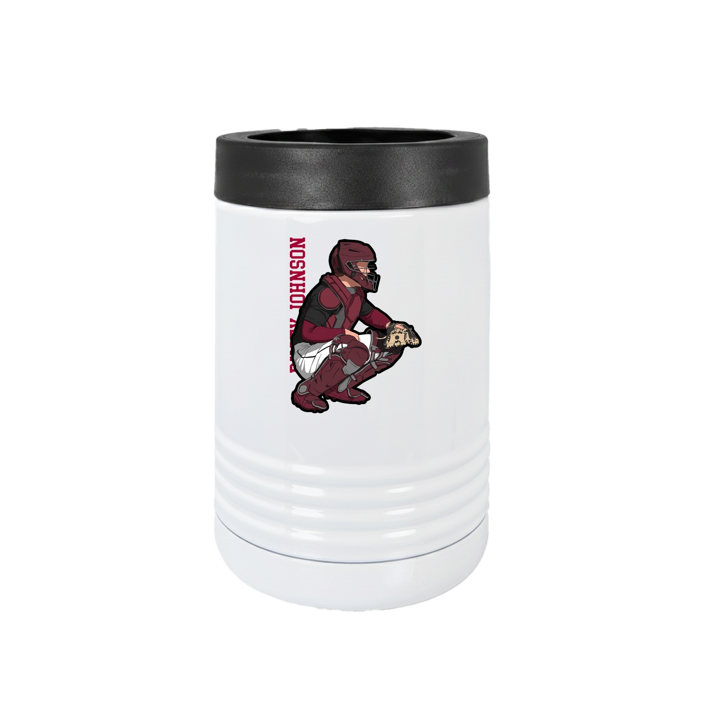 Beverage Holder — Name Vertical in White