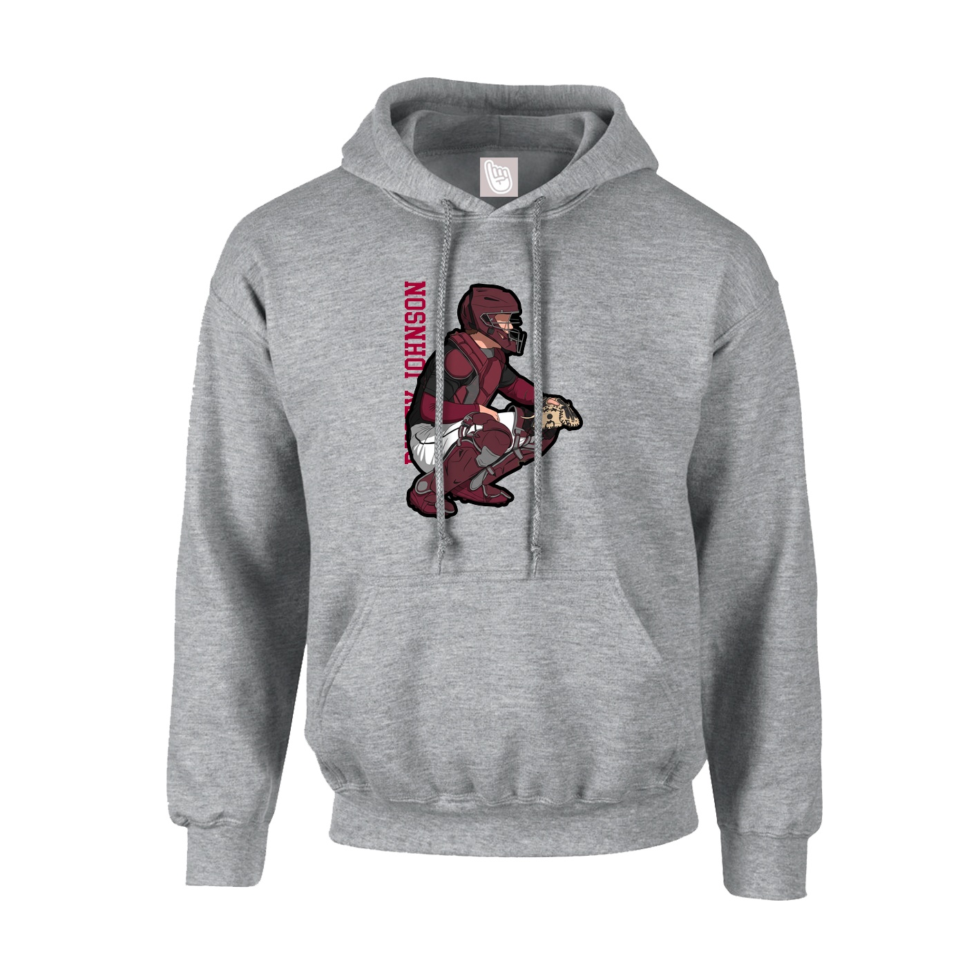 Youth Hoodie — Name Vertical in Grey