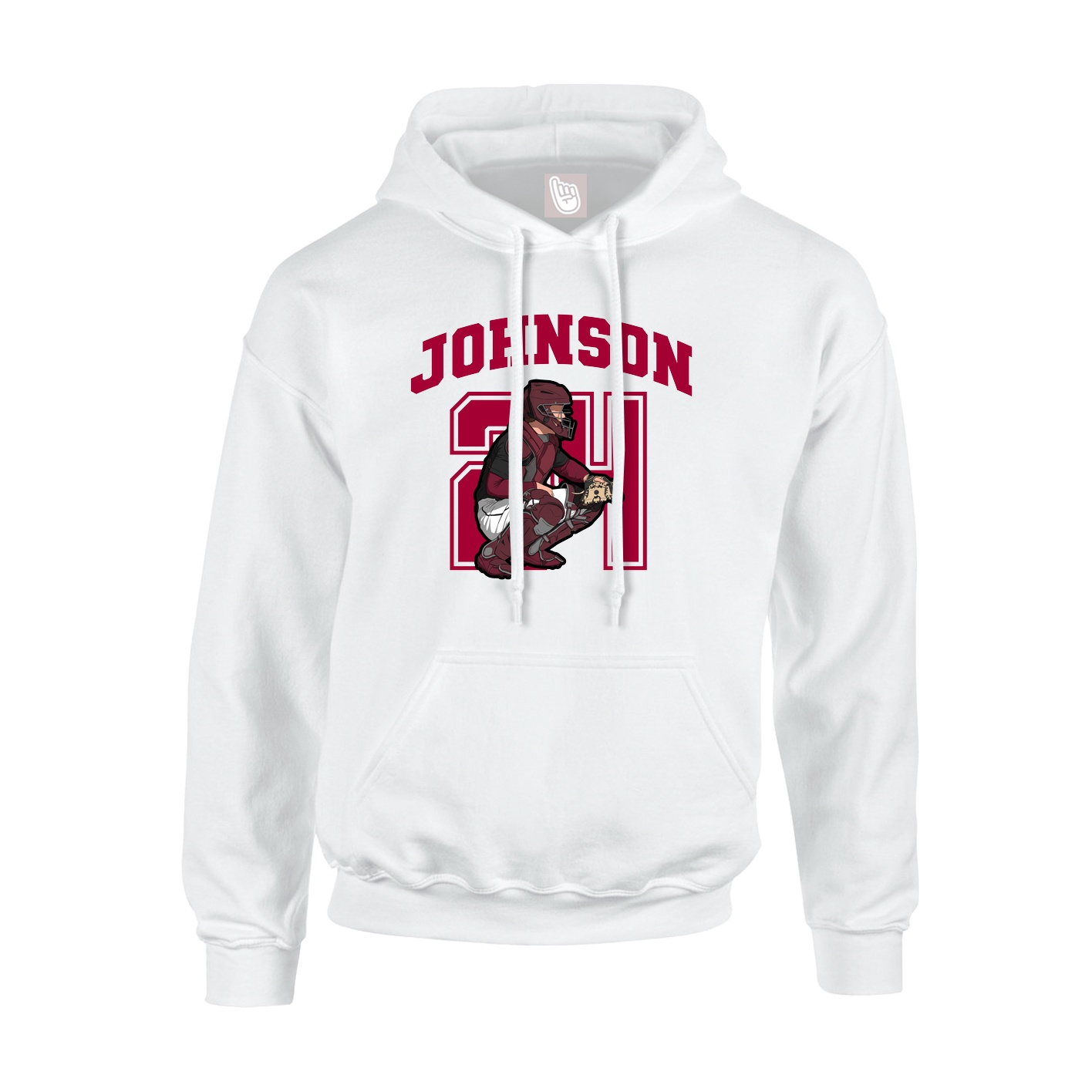 Youth Hoodie — Number in White