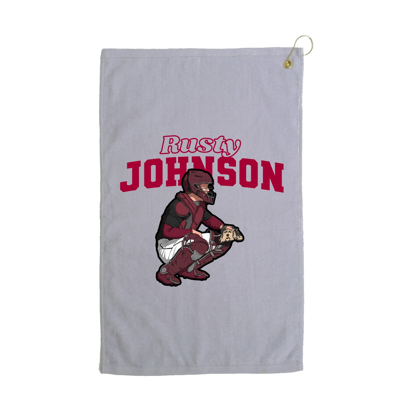 Golf Towel — Name Arch in Grey
