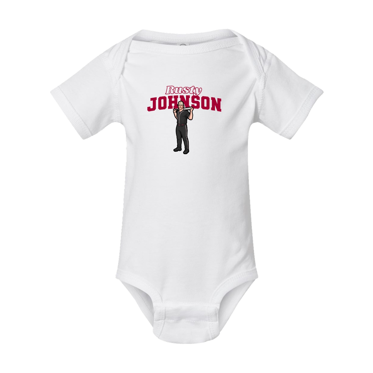 Baby Onesie — Name Arch in White