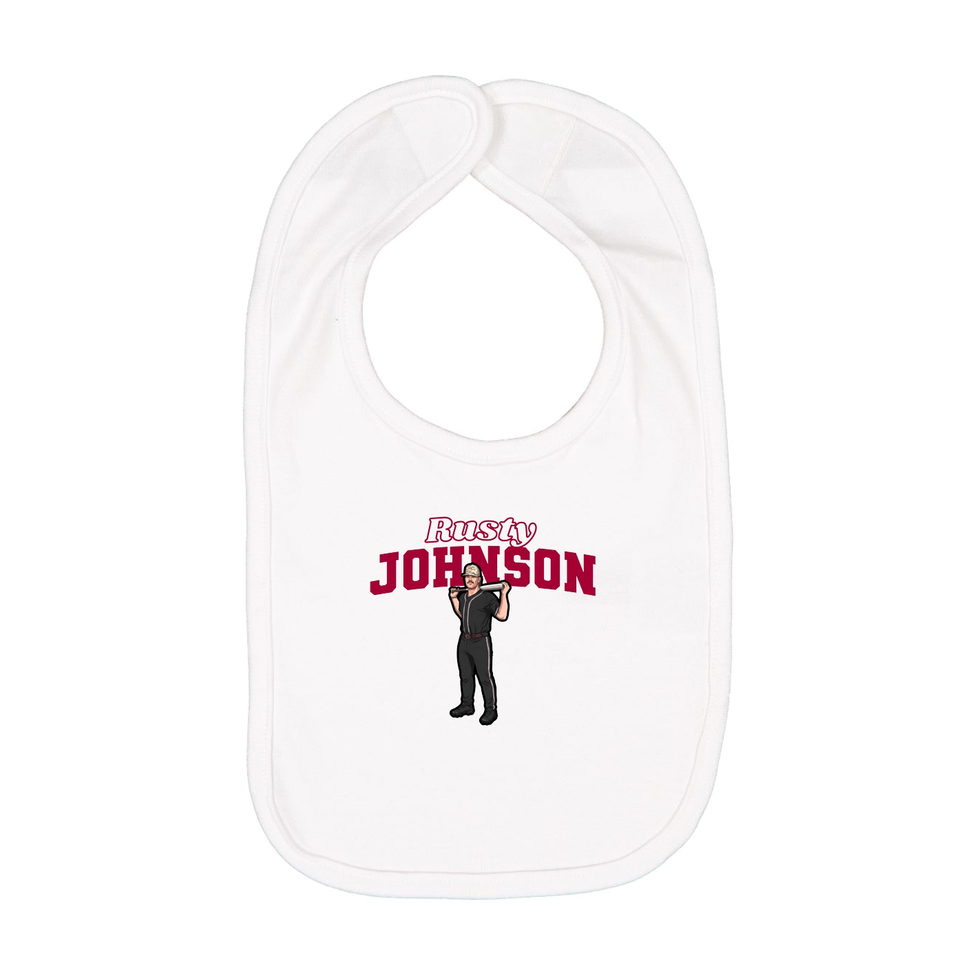 Infant Bib — Name Arch in White