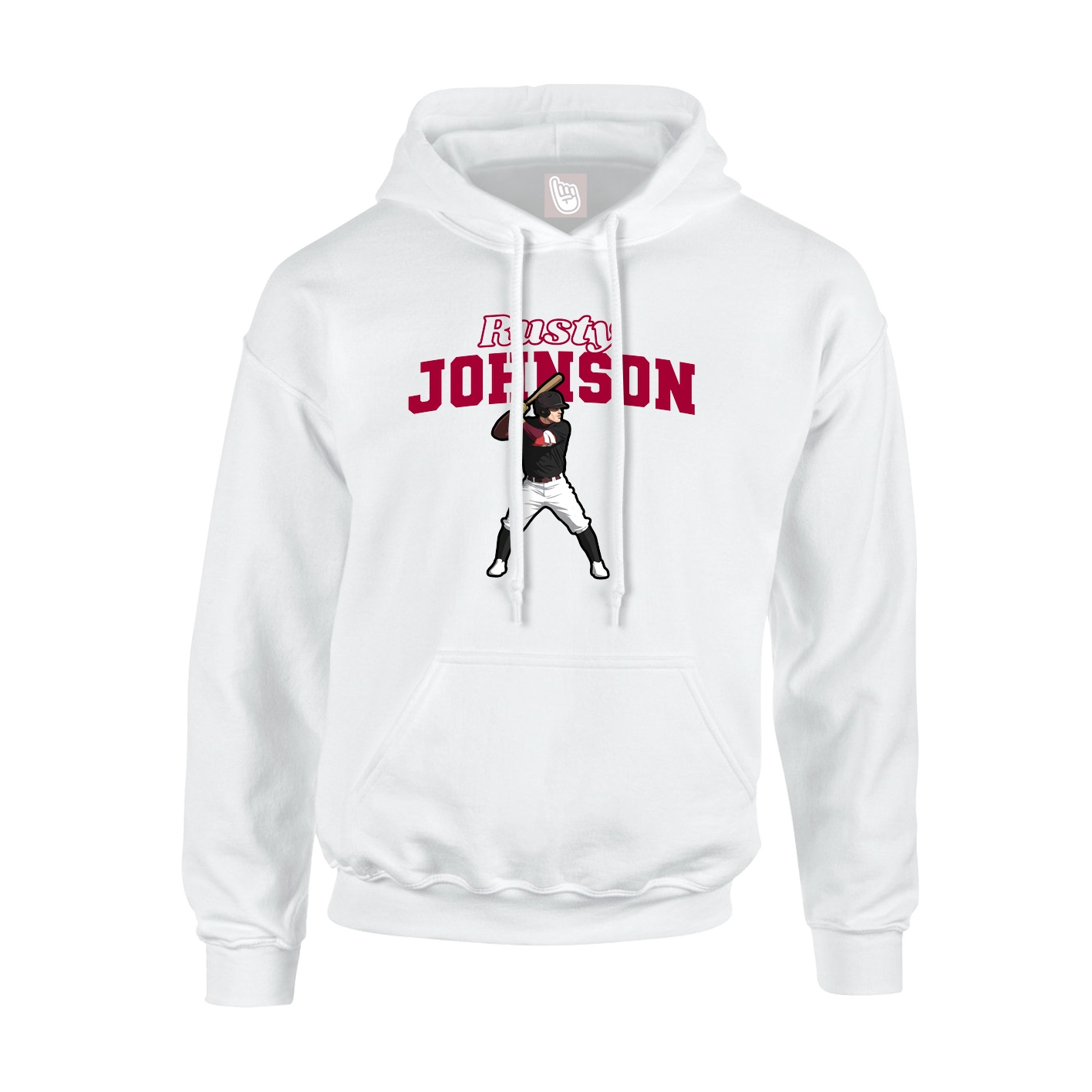 Hoodie — Name Arch in White