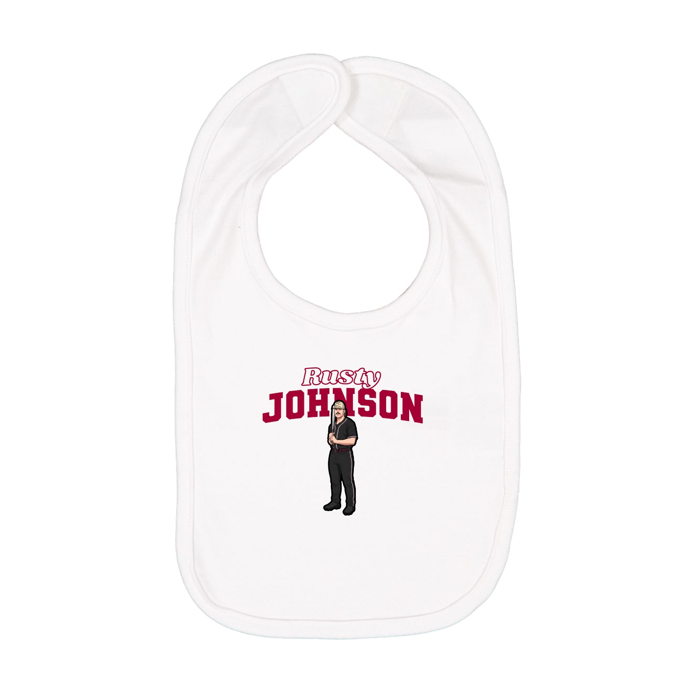 Infant Bib — Name Arch in White