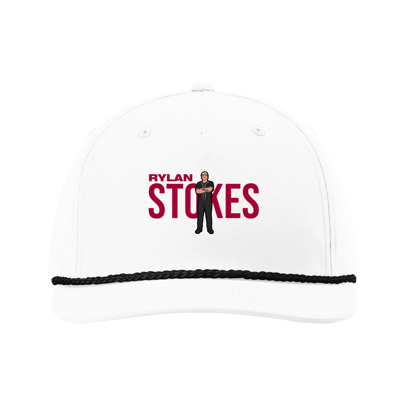 Five-Panel Classic Rope Cap — Player Name in White