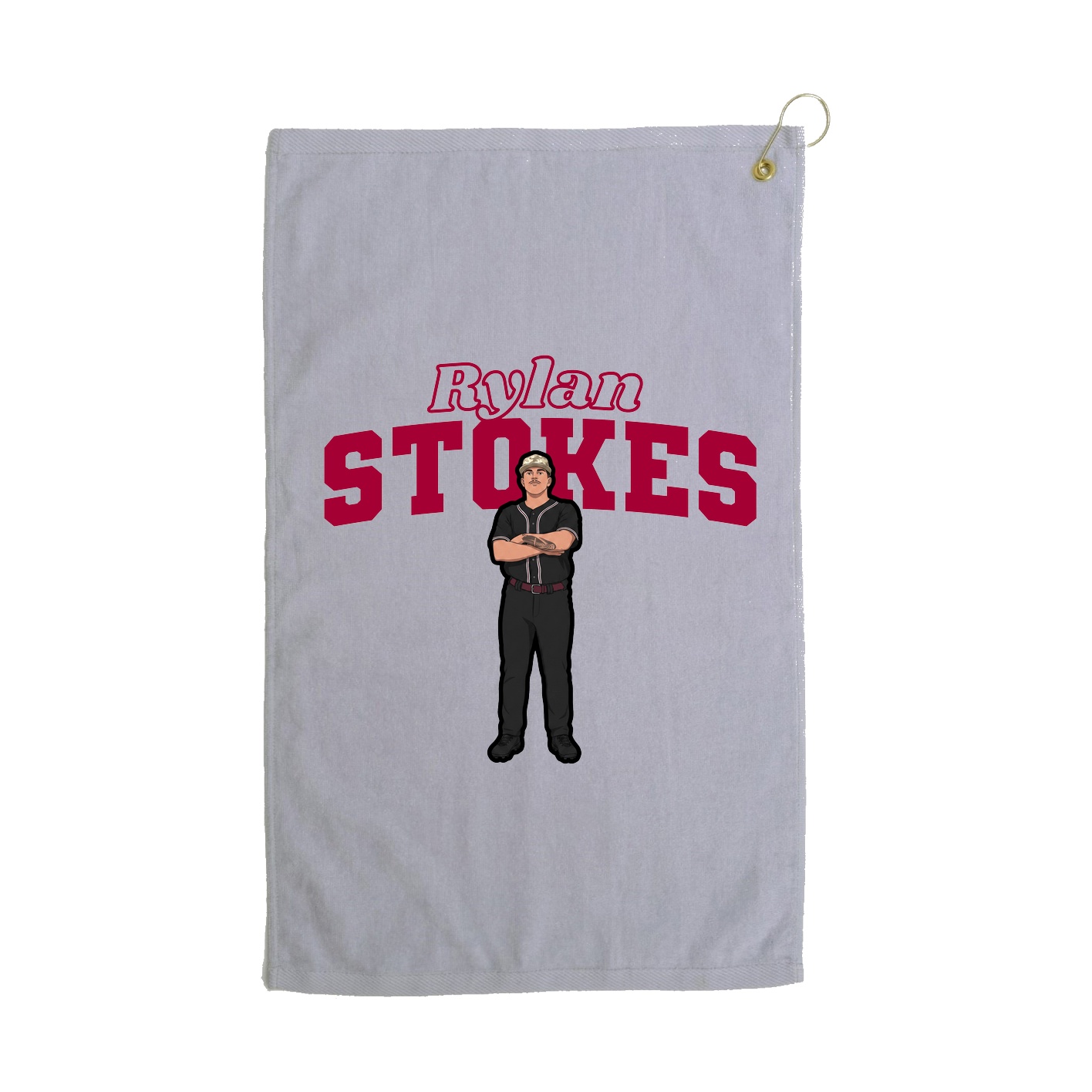 Golf Towel — Name Arch in Grey