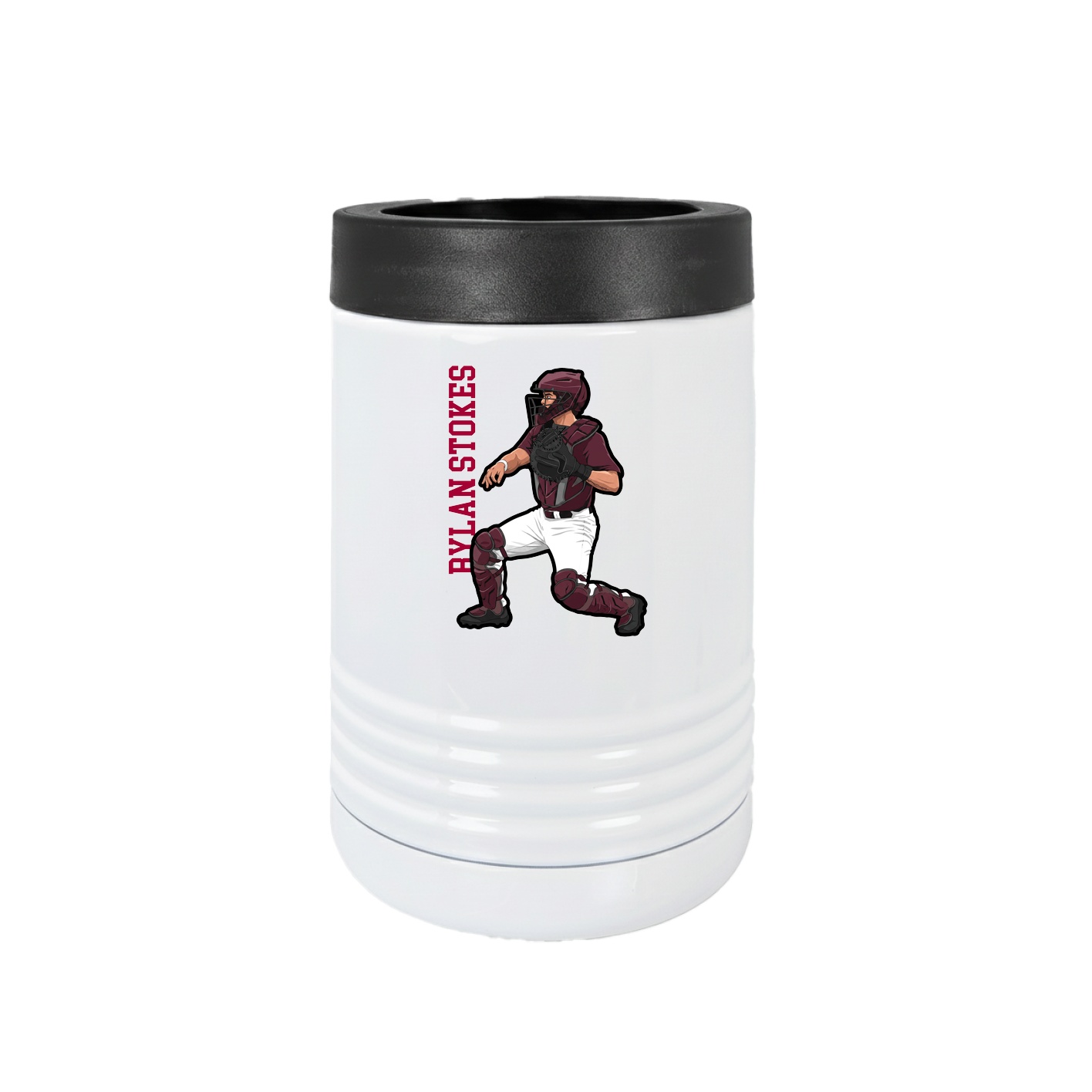 Beverage Holder — Name Vertical in White