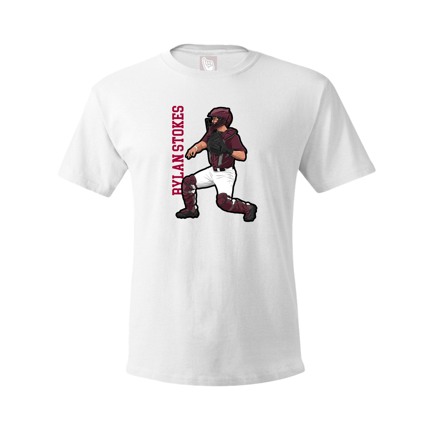 Youth Tee — Name Vertical in White
