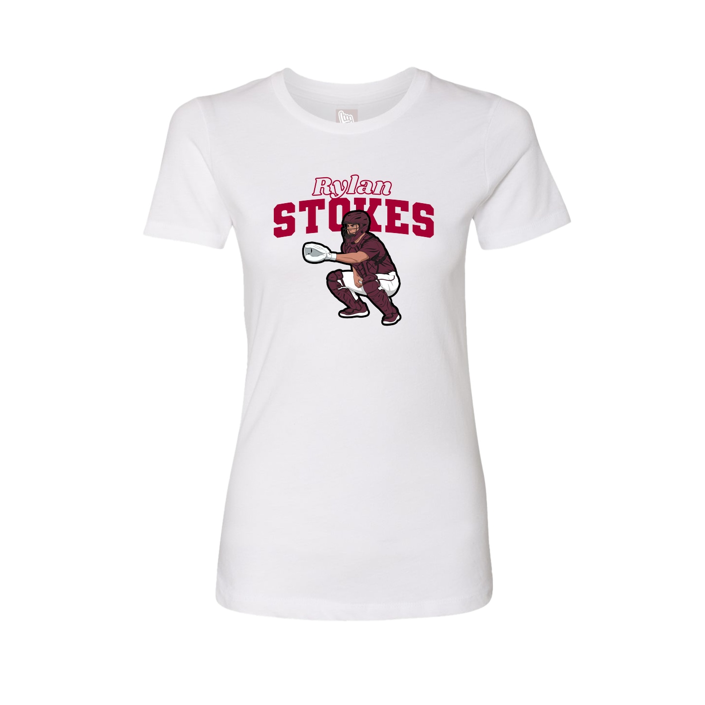 Fitted Women's Tee — Name Arch in White