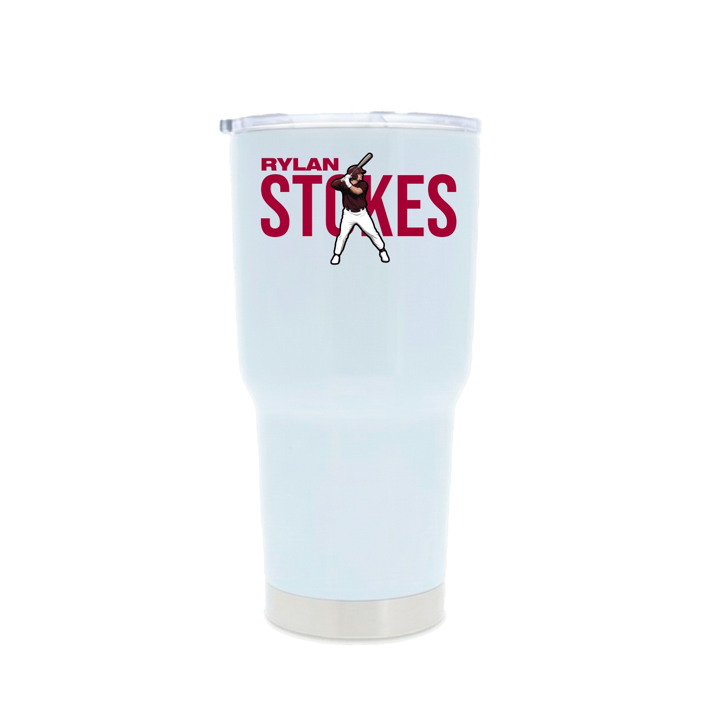 30oz Stainless Steel Tumbler — Player Name in White