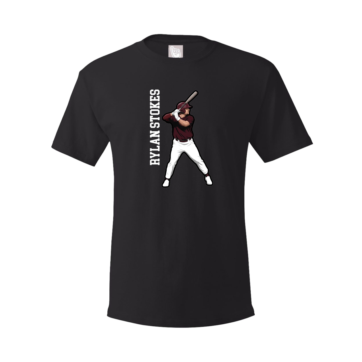 Youth Tee — Name Vertical in Black