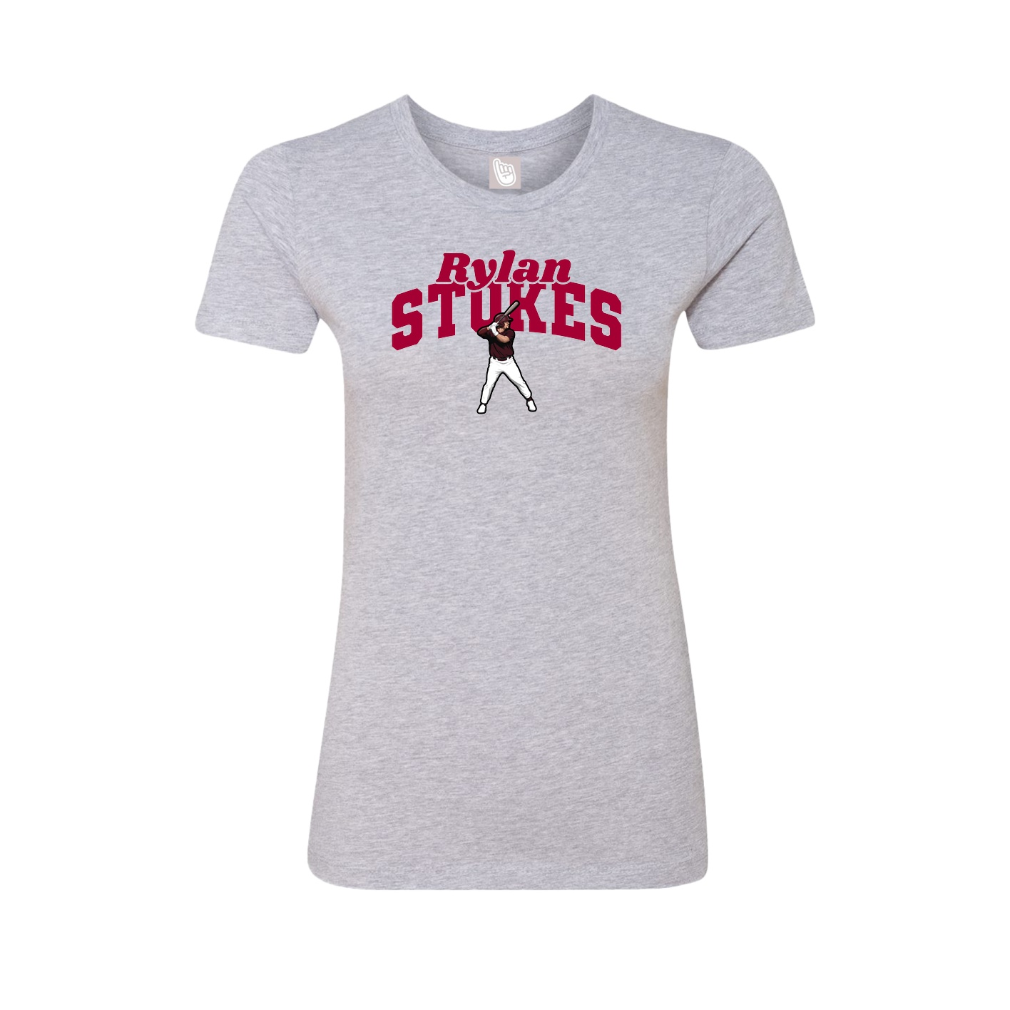 Fitted Women's Tee — Signature Arch in Grey