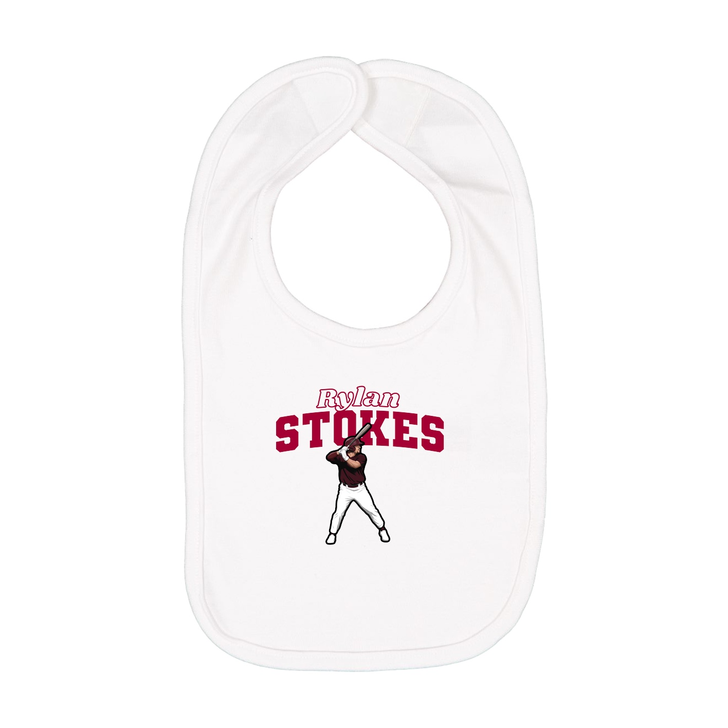Infant Bib — Name Arch in White