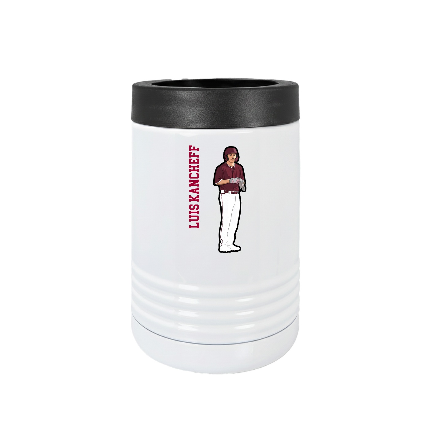 Beverage Holder — Name Vertical in White
