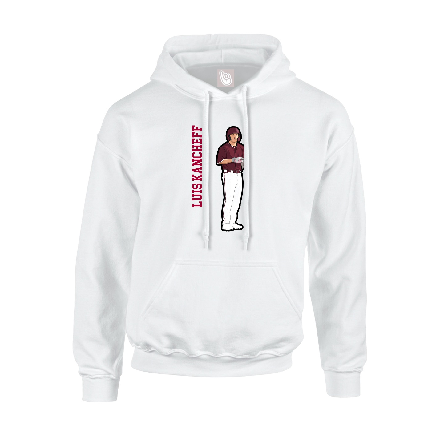 Hoodie — Name Vertical in White