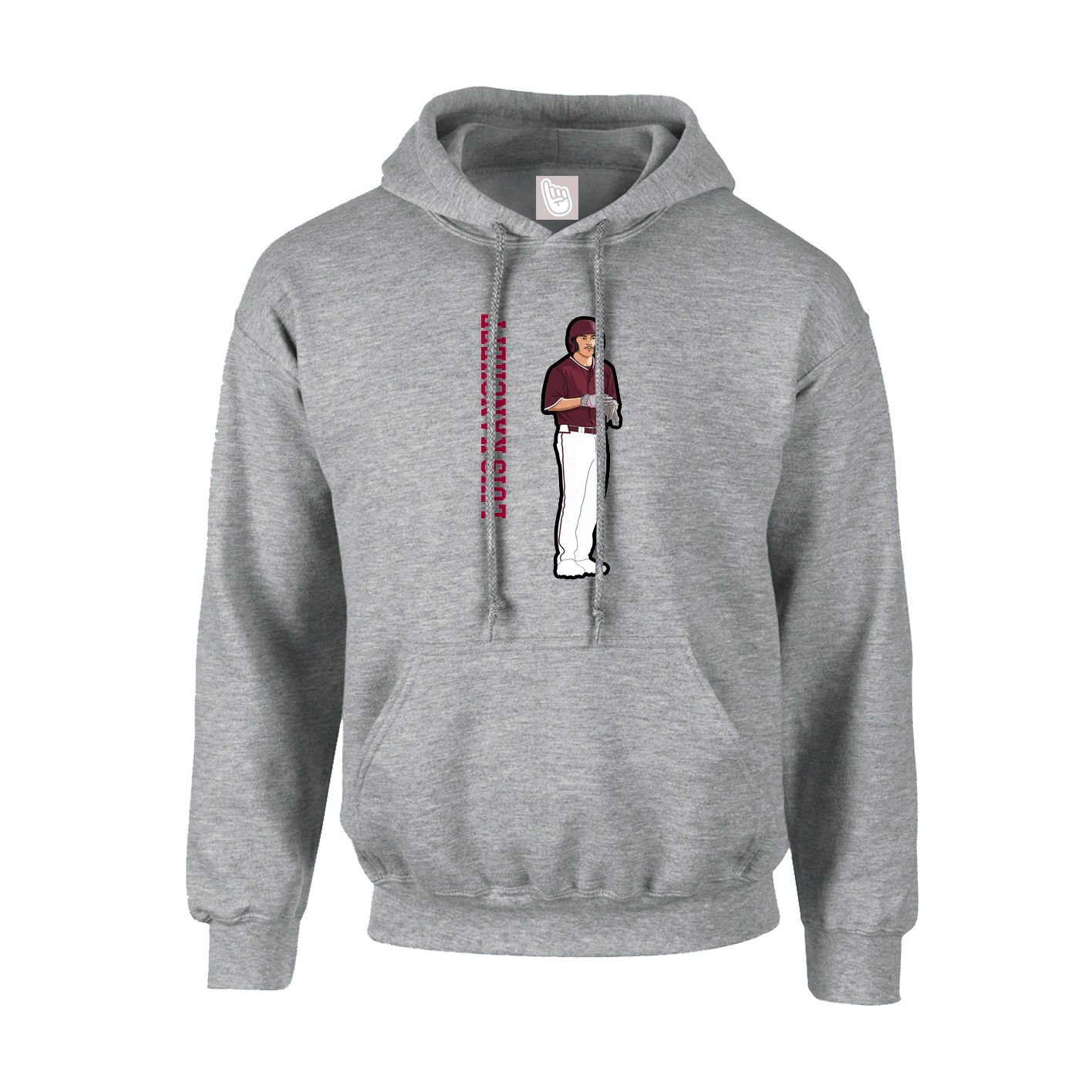 Youth Hoodie — Name Vertical in Grey