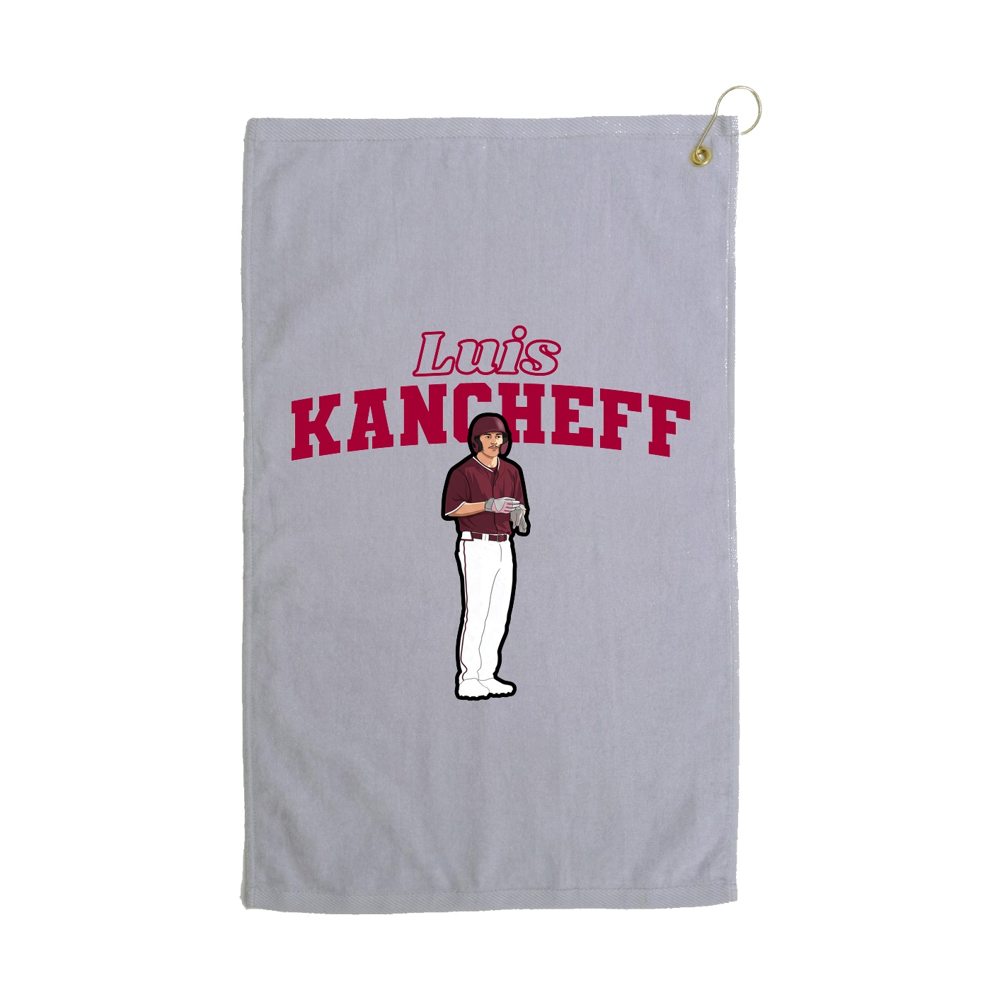 Golf Towel — Name Arch in Grey