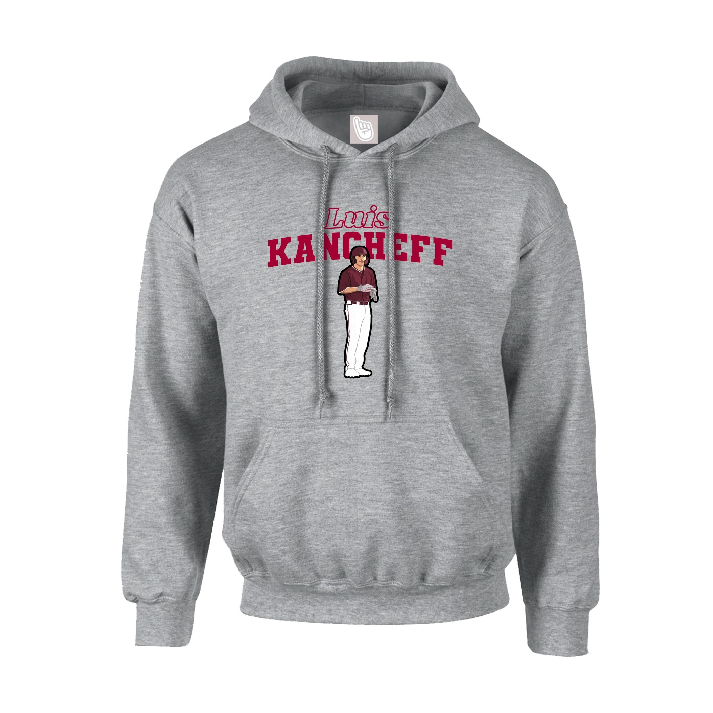 Hoodie — Name Arch in Grey