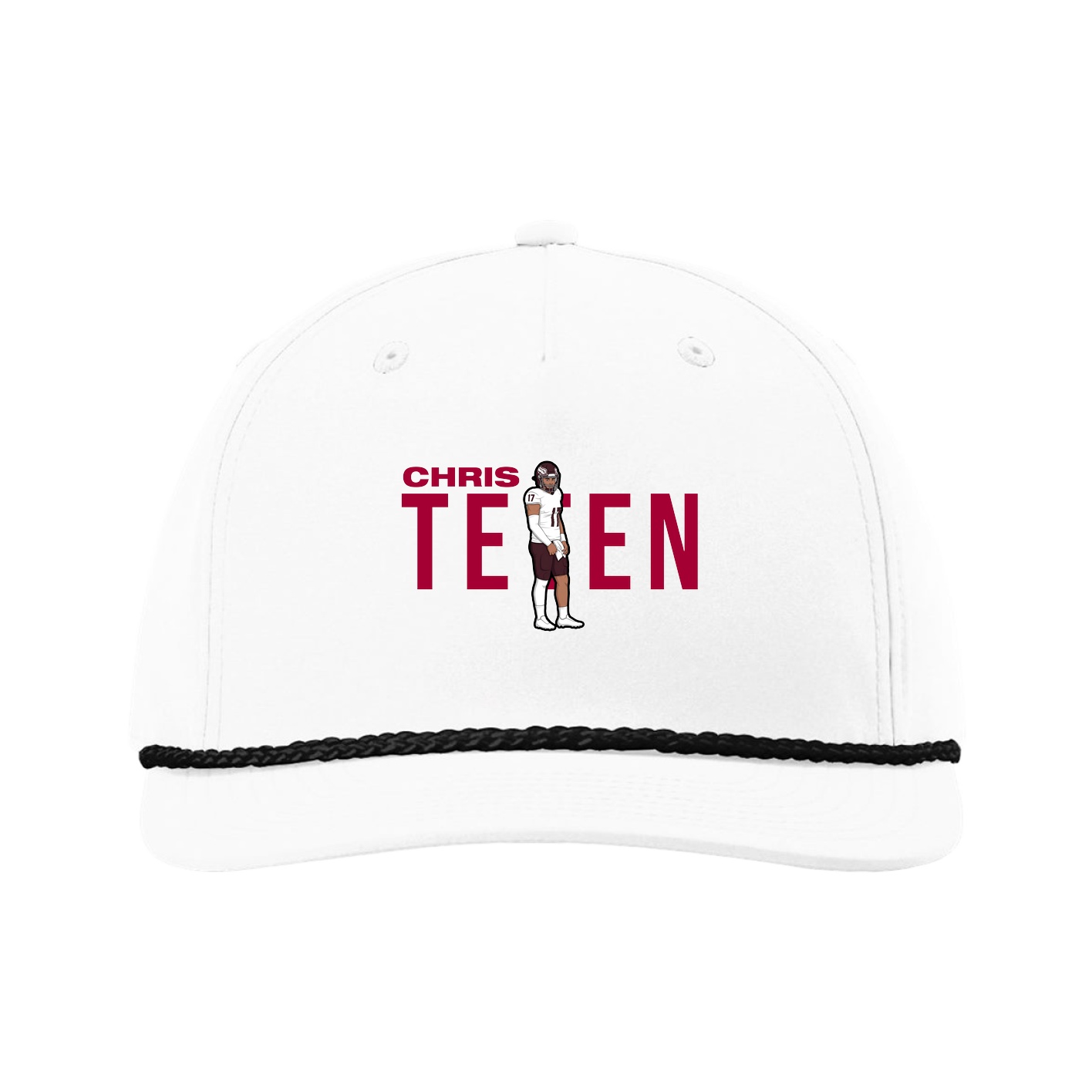 Five-Panel Classic Rope Cap — Player Name in White