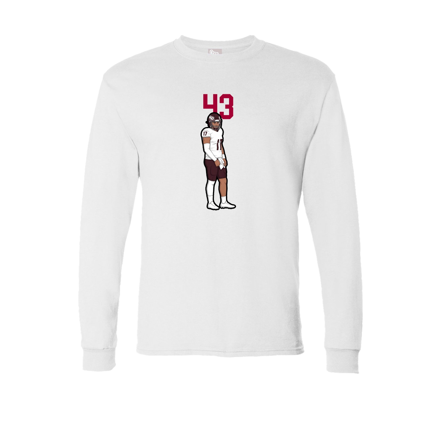 Long Sleeve Tee — Number Top in White