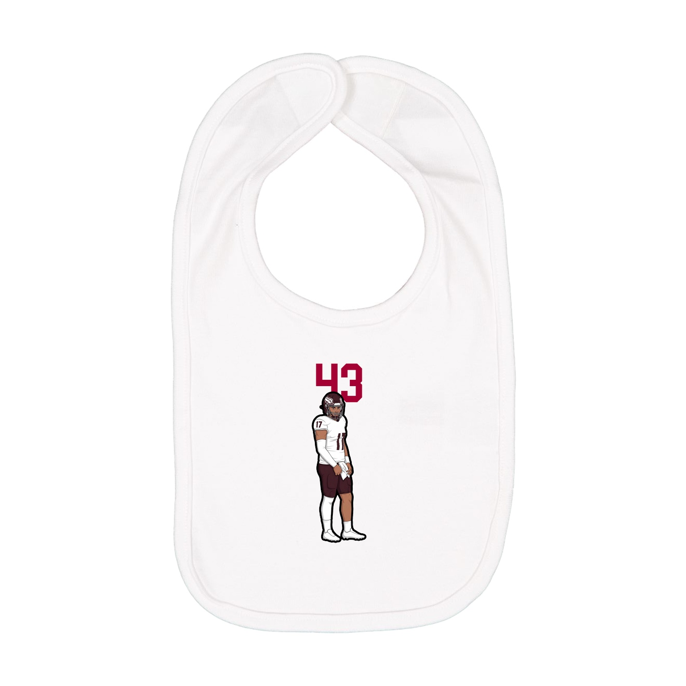 Infant Bib — Number Top in White