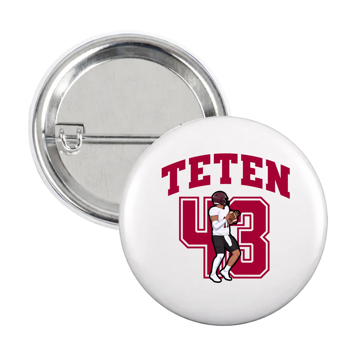 Game Day Button — Number in White