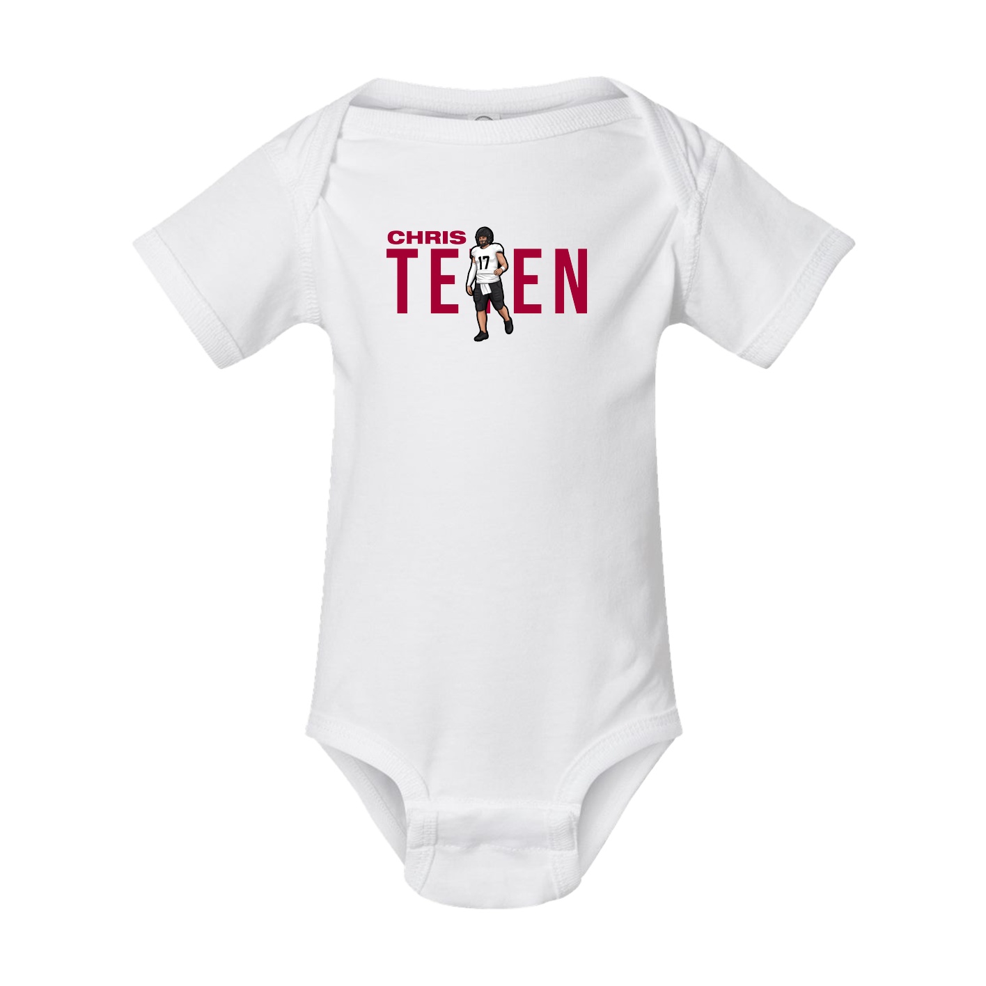 Baby Onesie — Player Name in White