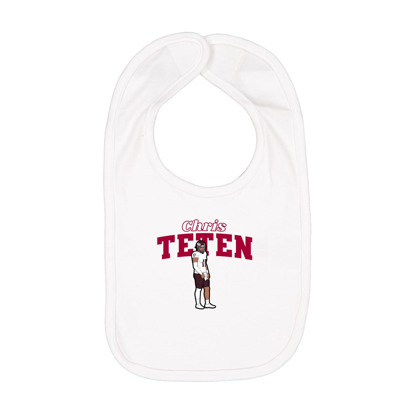 Infant Bib — Name Arch in White