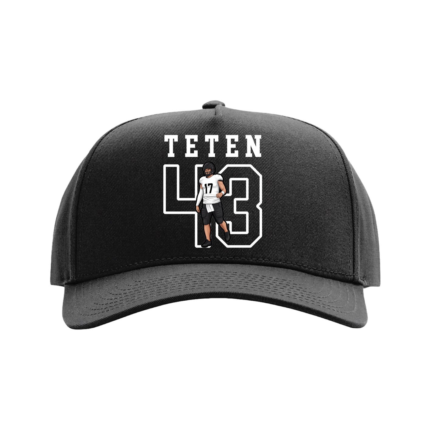 Full Fabric Five-Panel Champ Cap — Shirsey in Black