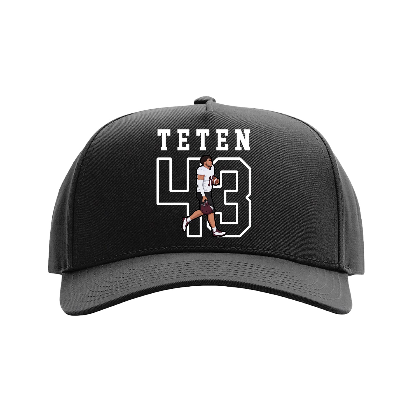 Full Fabric Five-Panel Champ Cap — Shirsey in Black