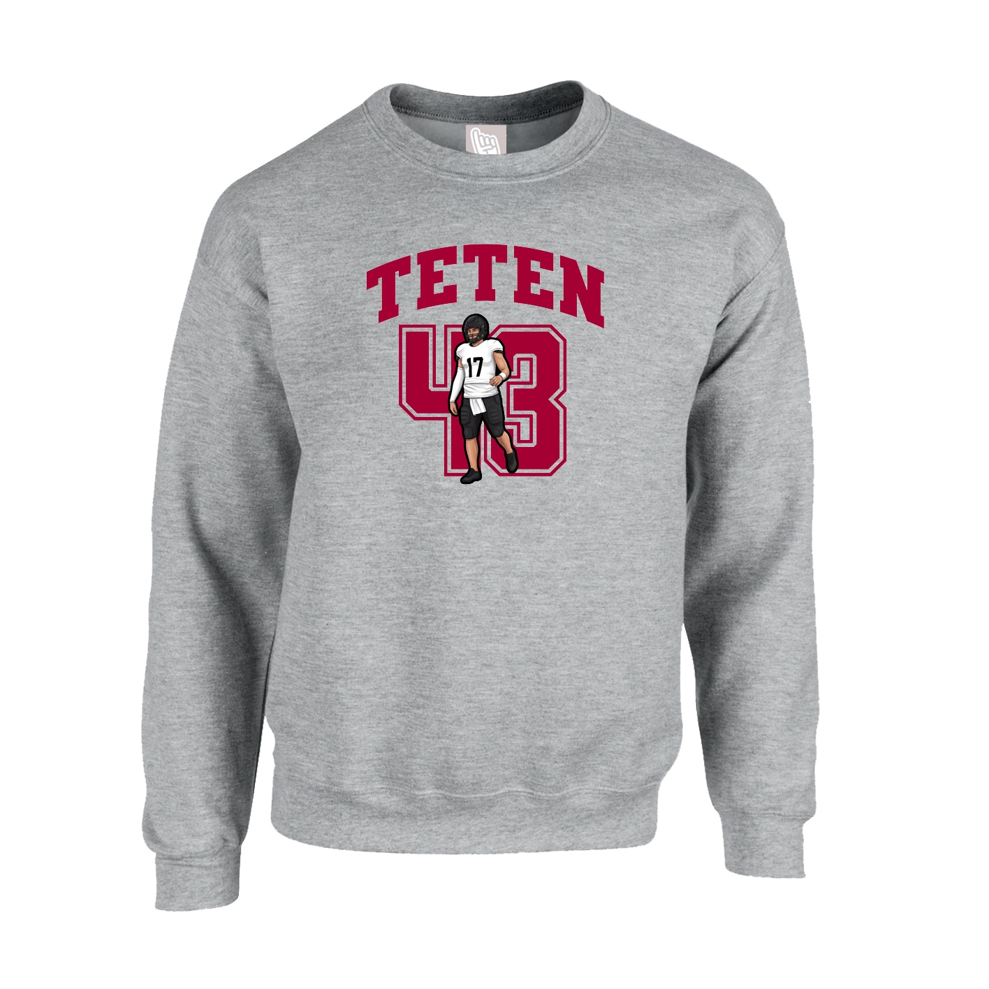 Fleece Crew — Number in Grey