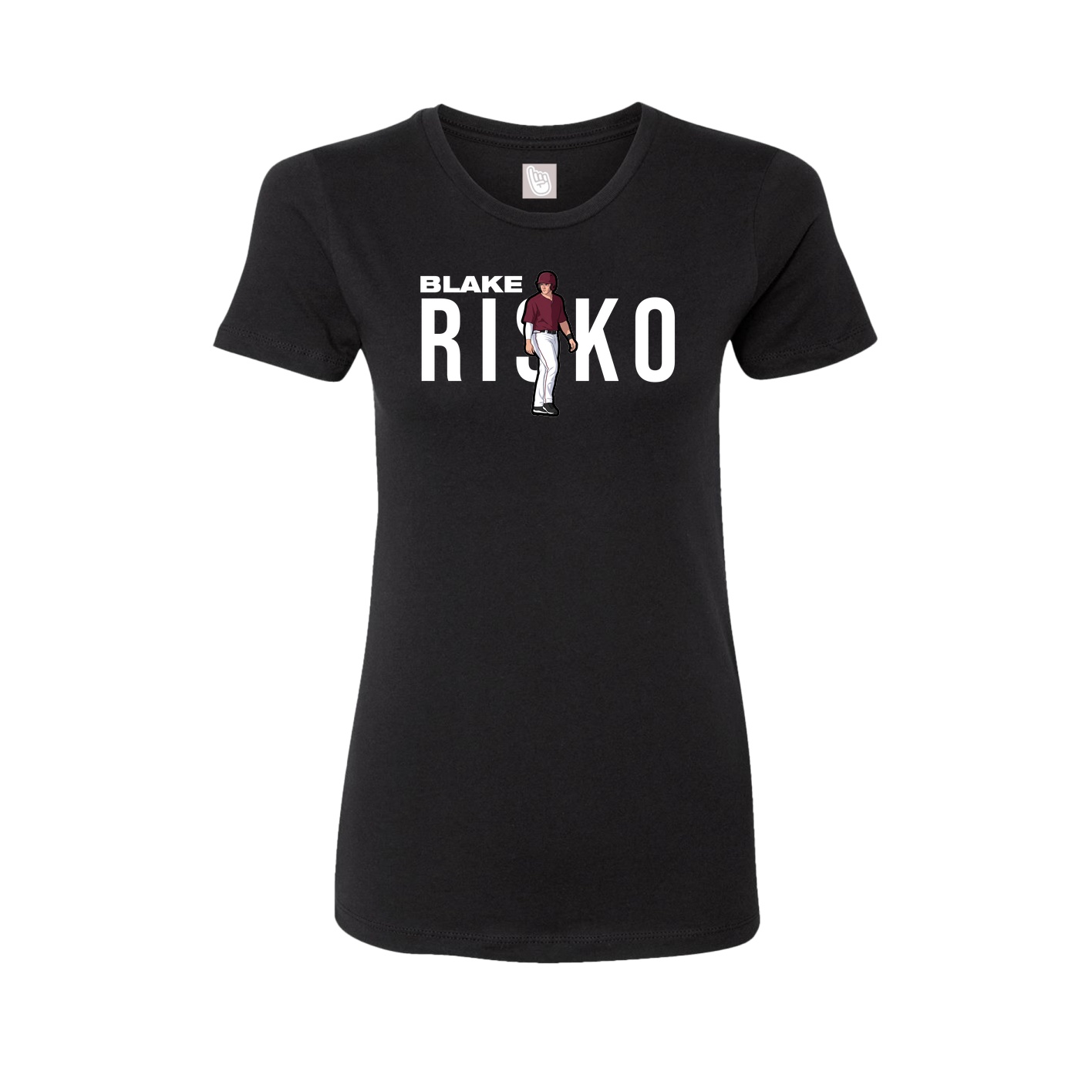 Fitted Women's Tee — Player Name in Black