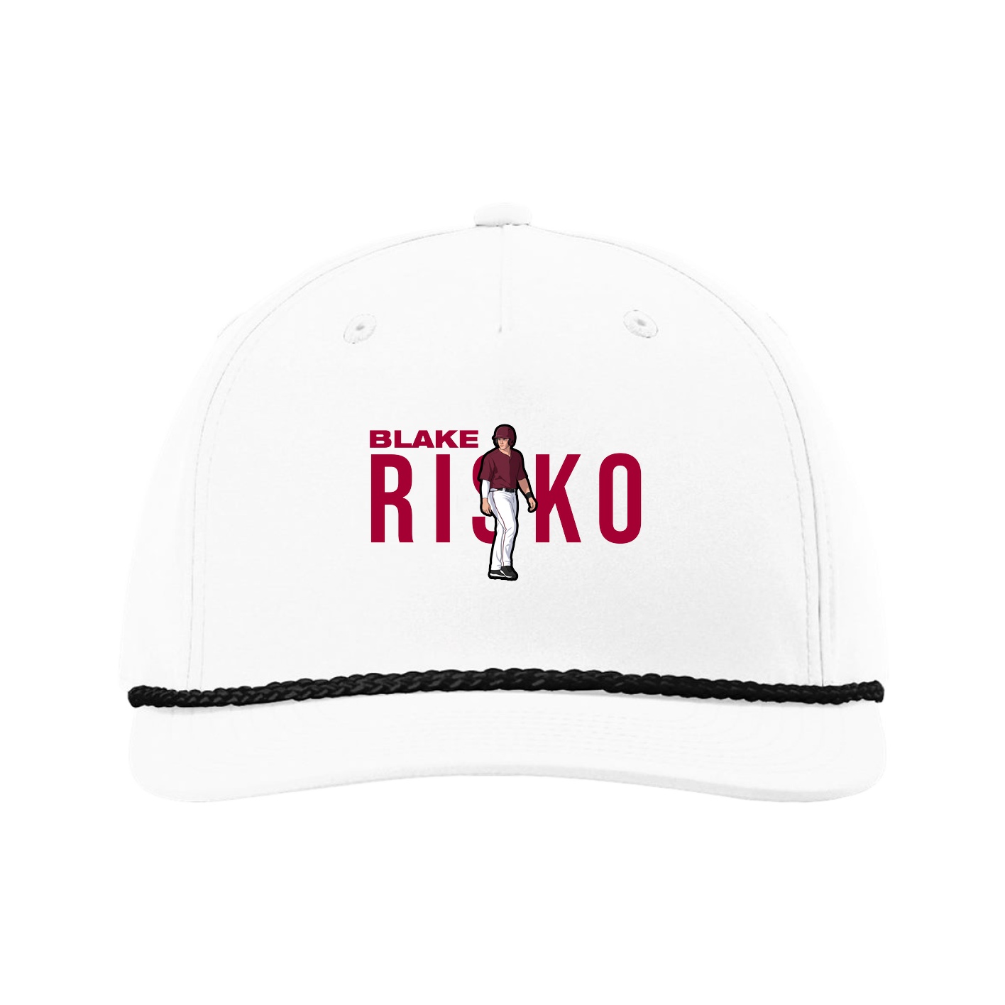 Five-Panel Classic Rope Cap — Player Name in White