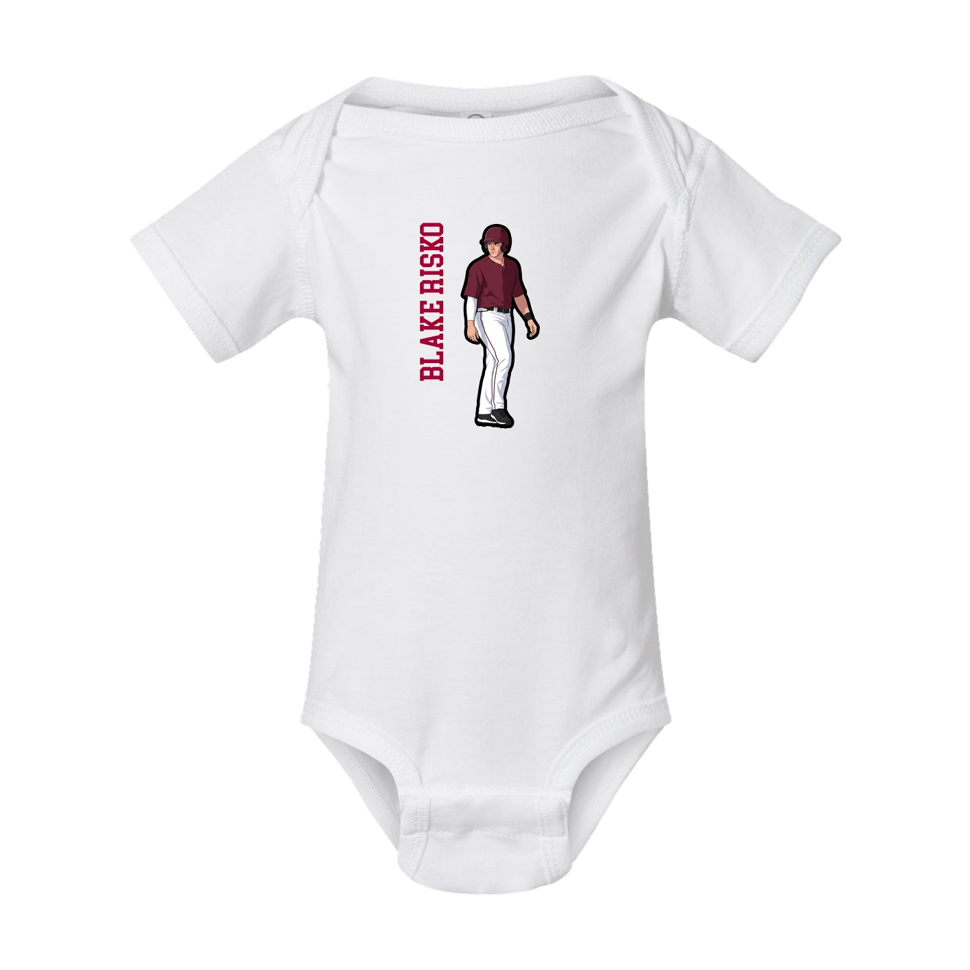 Baby Onesie — Name Vertical in White