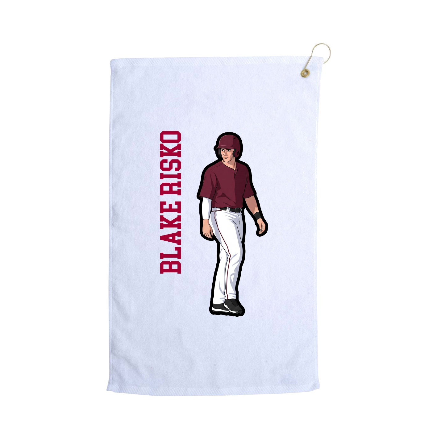 Golf Towel — Name Vertical in White