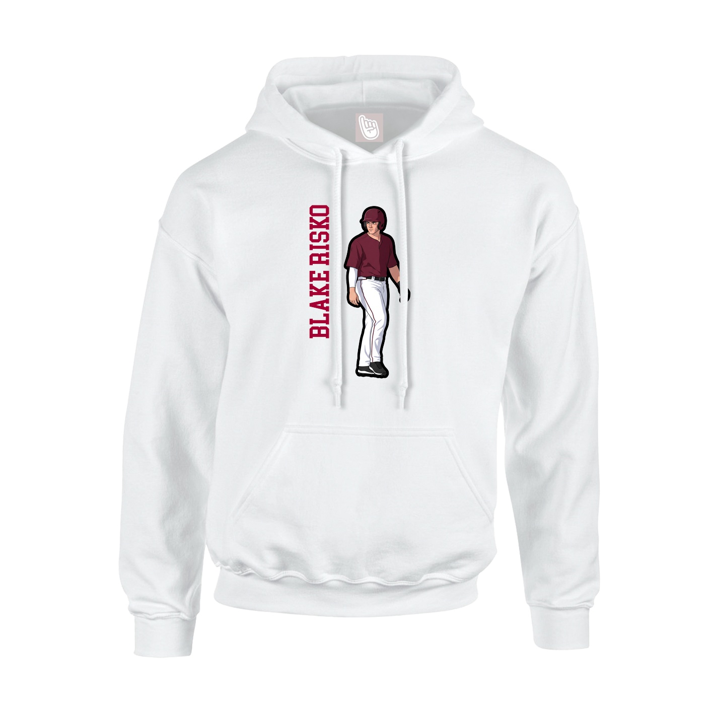 Youth Hoodie — Name Vertical in White