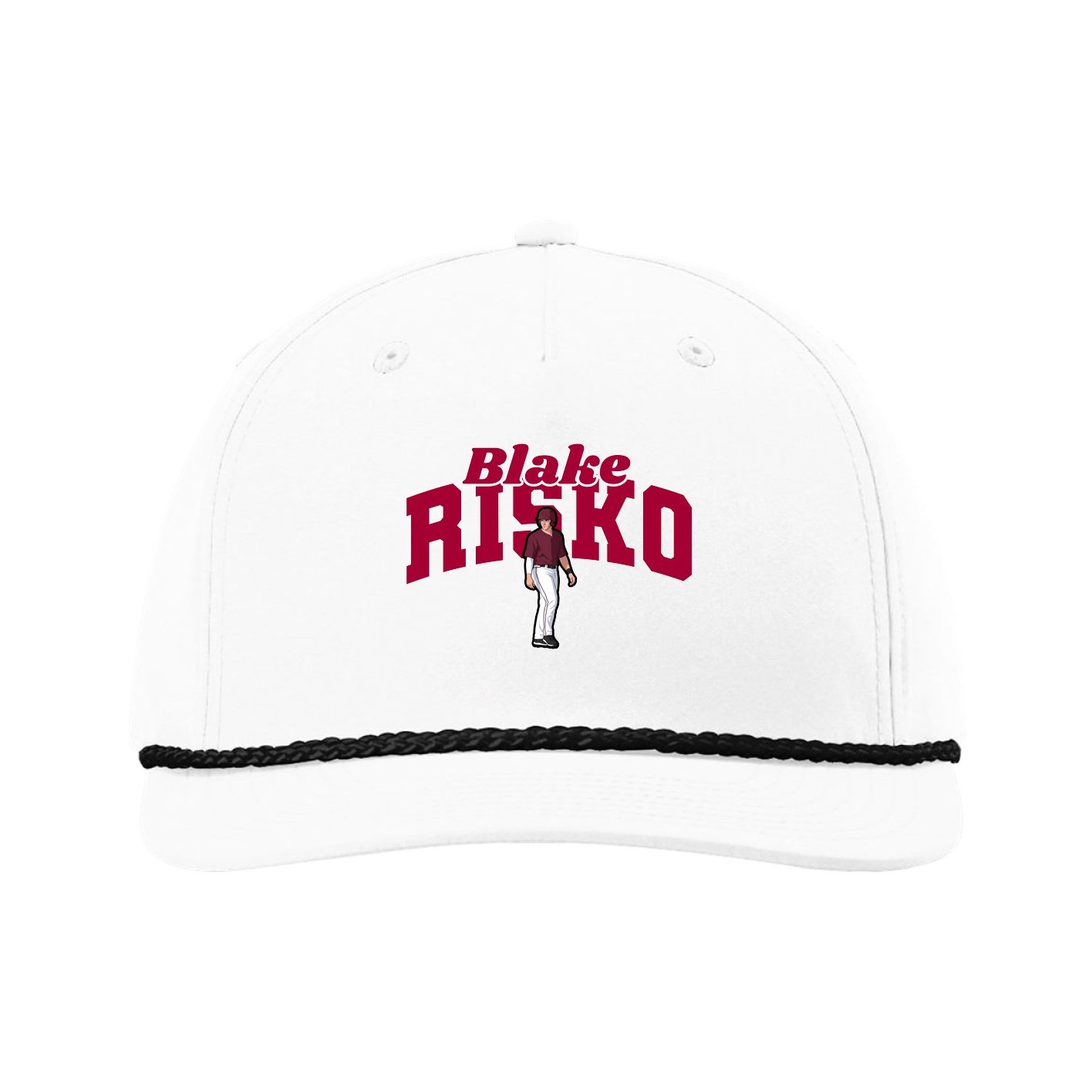 Five-Panel Classic Rope Cap — Signature Arch in White