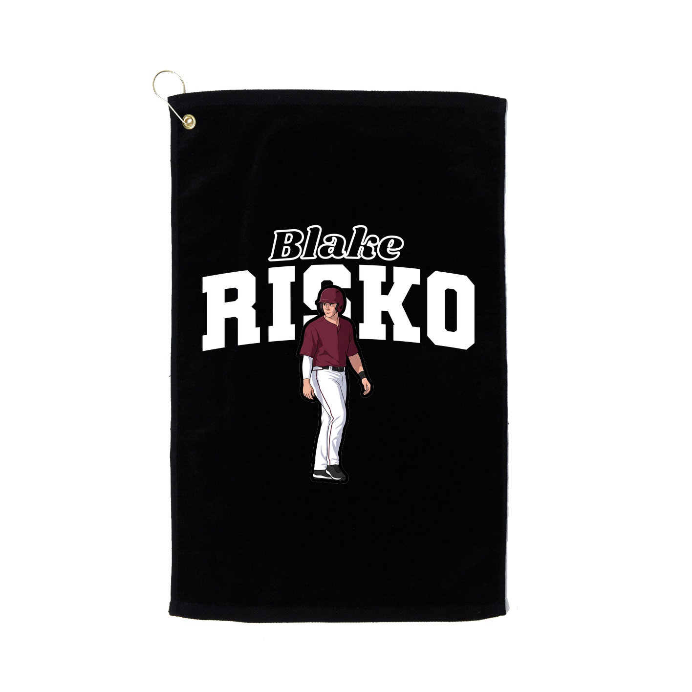 Golf Towel — Name Arch in Black