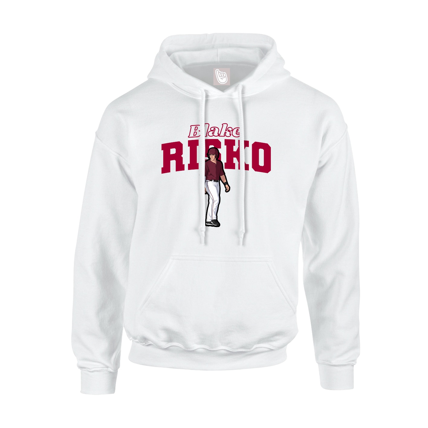 Youth Hoodie — Name Arch in White
