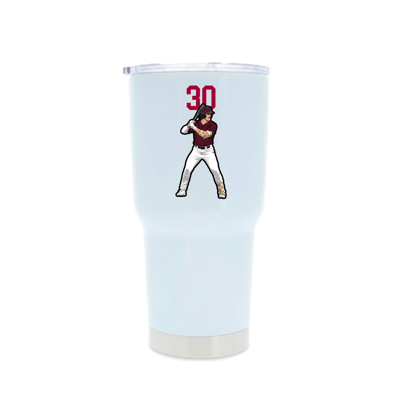 30oz Stainless Steel Tumbler — Number Top in White