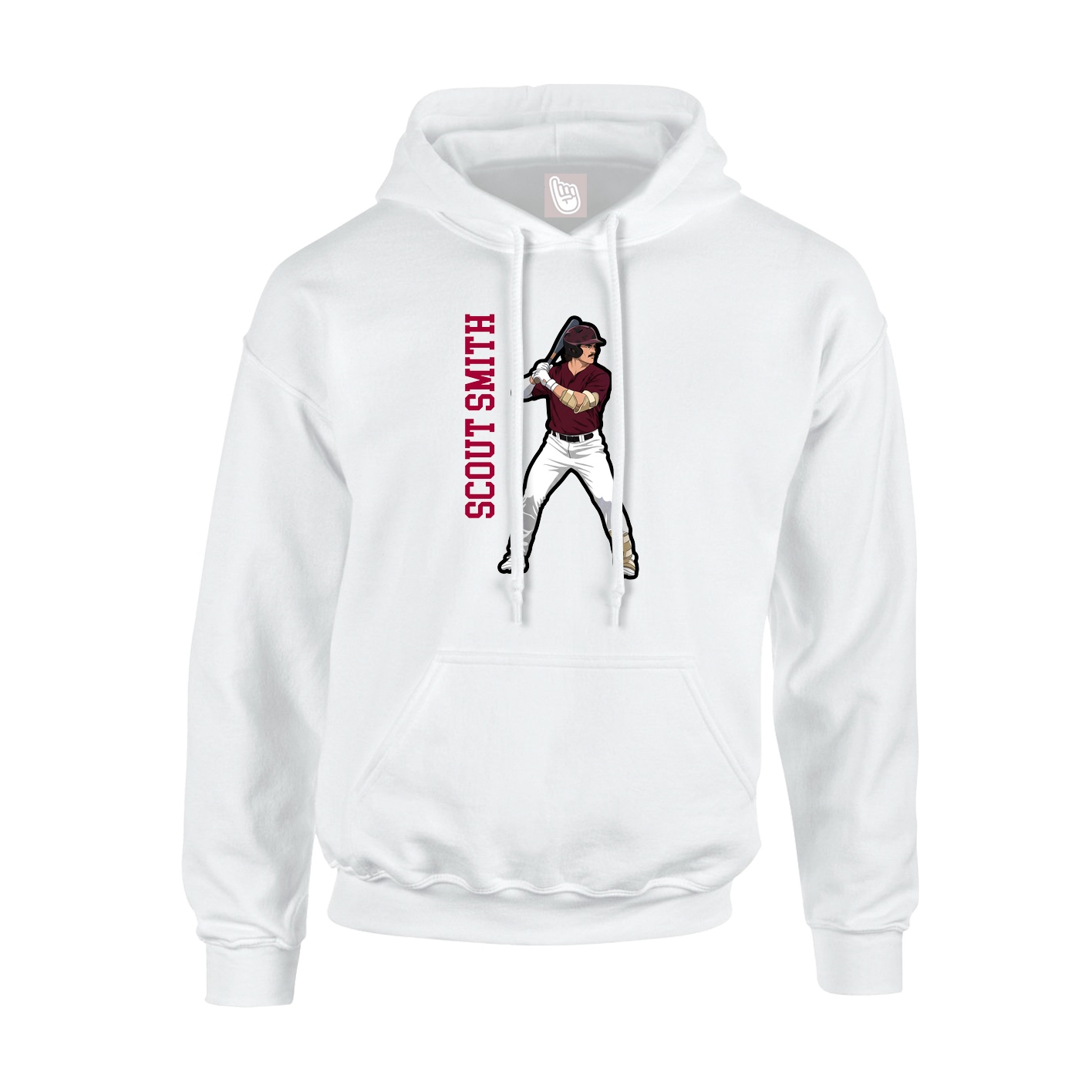 Hoodie — Name Vertical in White