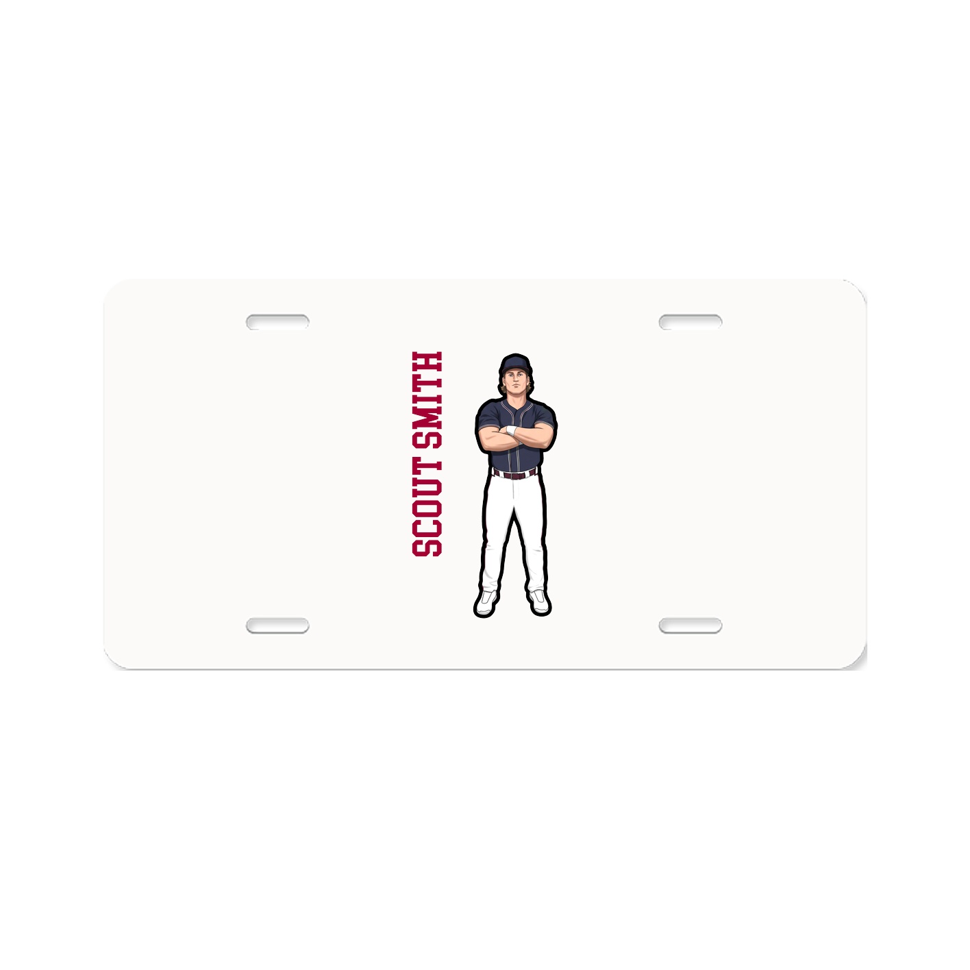 License Plate — Name Vertical in Classic