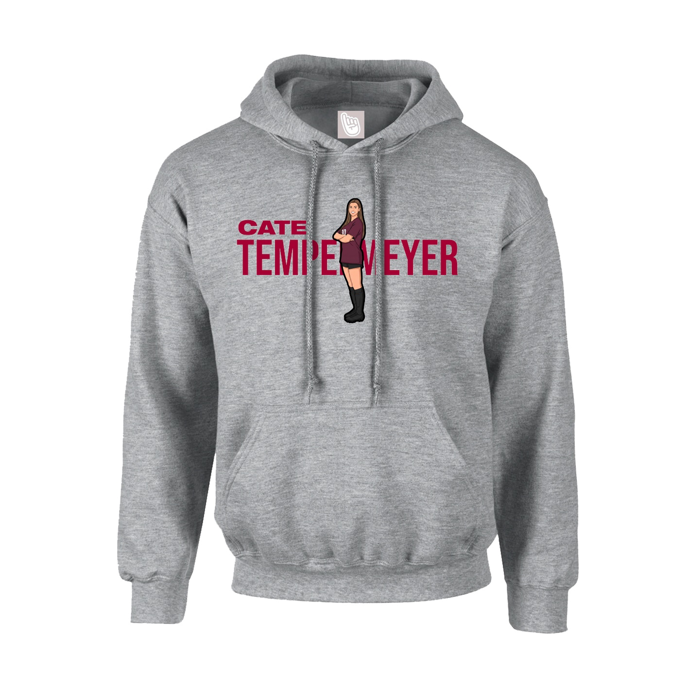 Youth Hoodie — Player Name in Grey