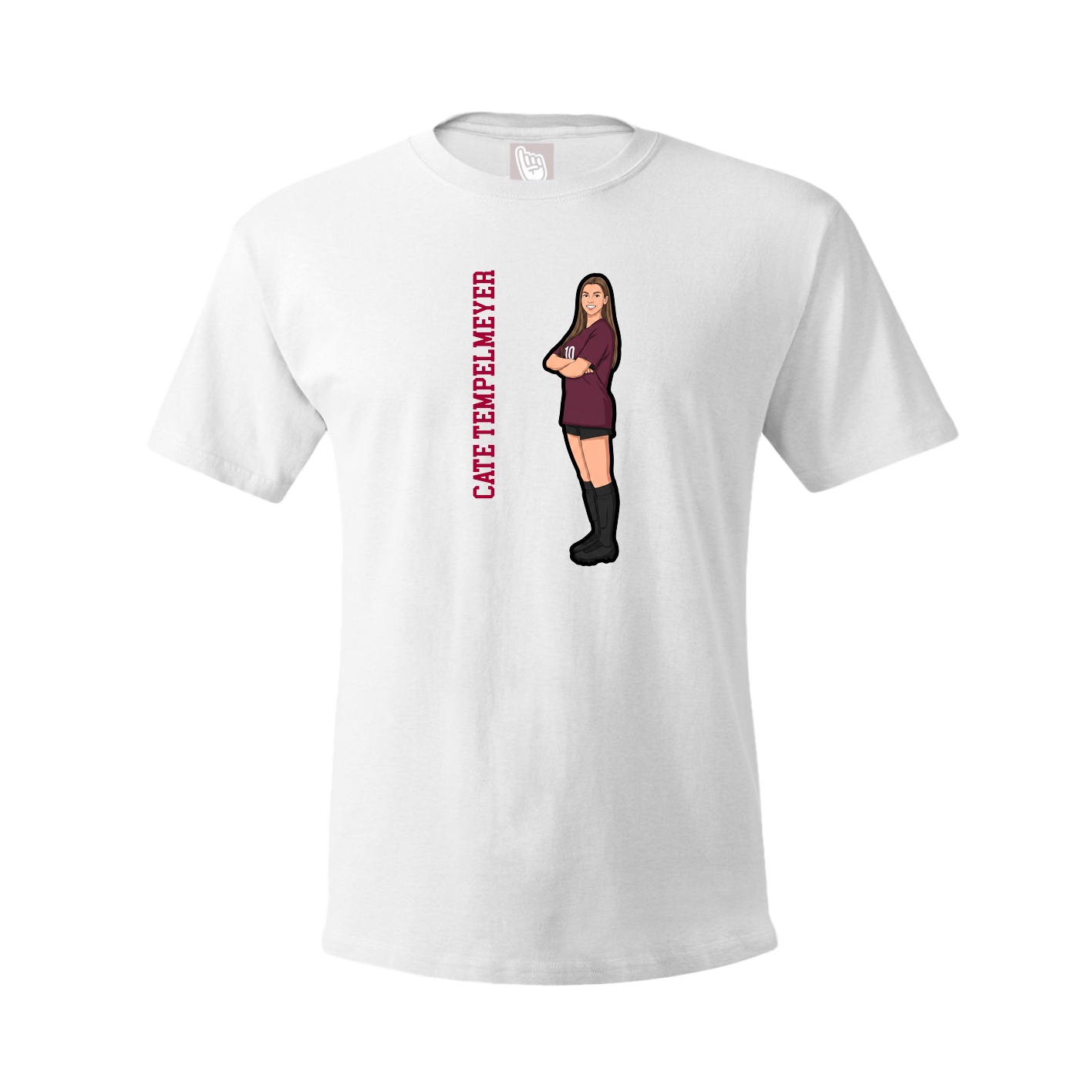 Tee — Name Vertical in White